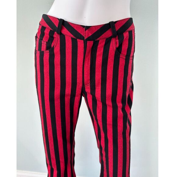 Marques ' Almeida Red and Black Striped Flared Pants size 8 Maximalist Style - Picture 5 of 11